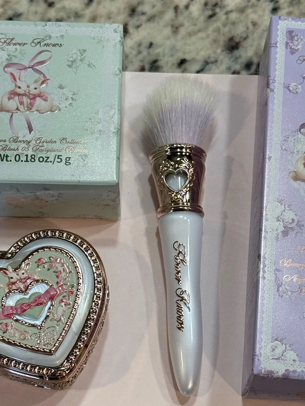Flower Knows Bunny Garden Collection.Fairyland Reverie Blush & Pearl White Brush